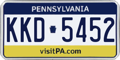 PA license plate KKD5452
