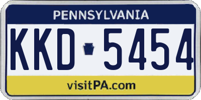 PA license plate KKD5454