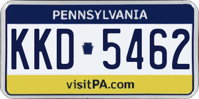 PA license plate KKD5462