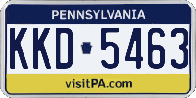 PA license plate KKD5463