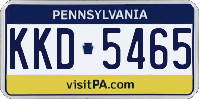 PA license plate KKD5465