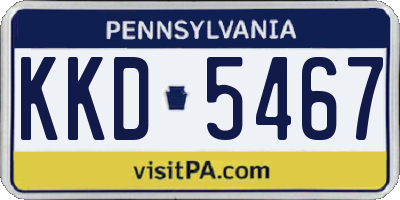 PA license plate KKD5467