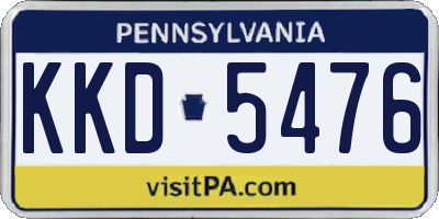 PA license plate KKD5476