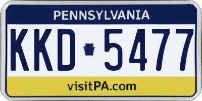 PA license plate KKD5477