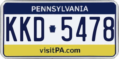 PA license plate KKD5478