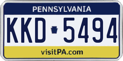 PA license plate KKD5494