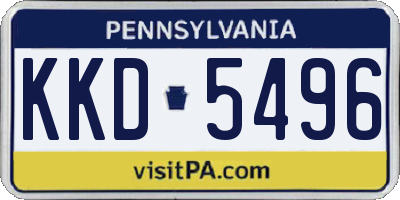 PA license plate KKD5496