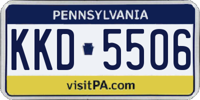 PA license plate KKD5506