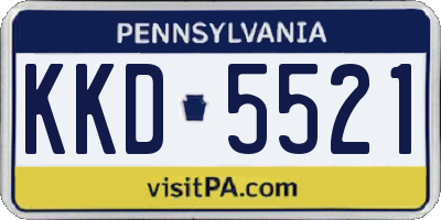 PA license plate KKD5521
