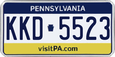 PA license plate KKD5523