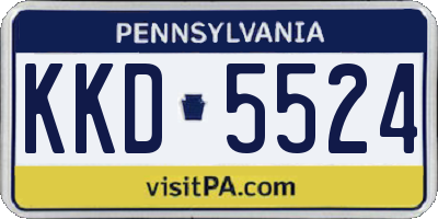 PA license plate KKD5524