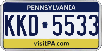 PA license plate KKD5533
