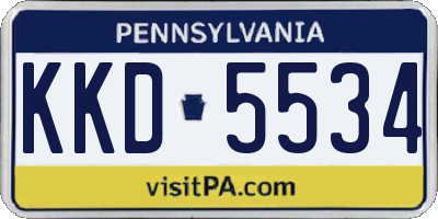 PA license plate KKD5534