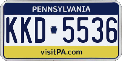 PA license plate KKD5536