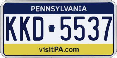 PA license plate KKD5537