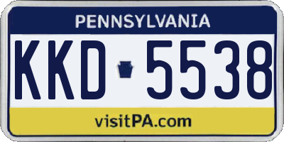 PA license plate KKD5538