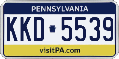 PA license plate KKD5539