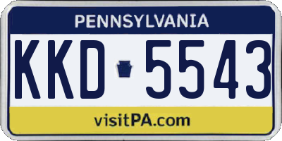 PA license plate KKD5543