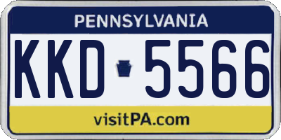PA license plate KKD5566