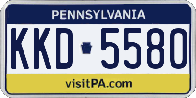PA license plate KKD5580