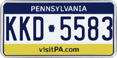 PA license plate KKD5583