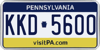 PA license plate KKD5600