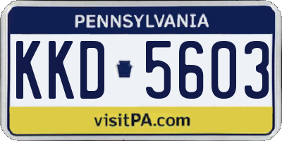 PA license plate KKD5603