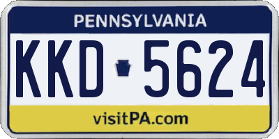 PA license plate KKD5624