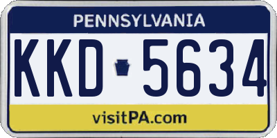 PA license plate KKD5634