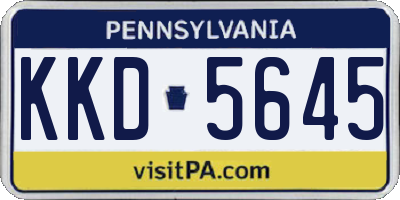 PA license plate KKD5645