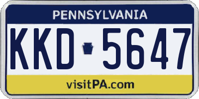 PA license plate KKD5647