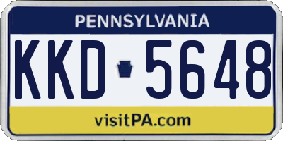 PA license plate KKD5648