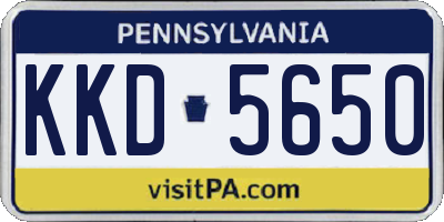 PA license plate KKD5650