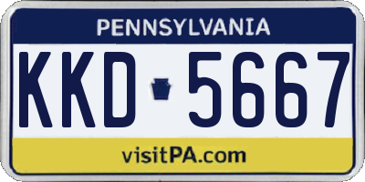 PA license plate KKD5667