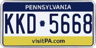 PA license plate KKD5668