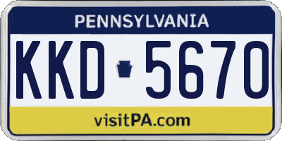 PA license plate KKD5670