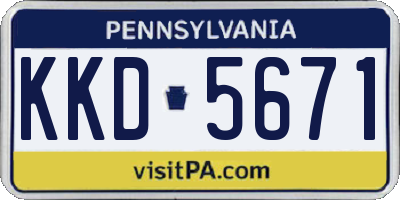 PA license plate KKD5671