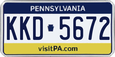 PA license plate KKD5672