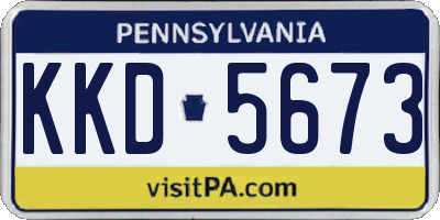 PA license plate KKD5673