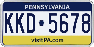 PA license plate KKD5678