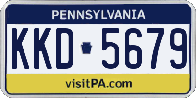 PA license plate KKD5679