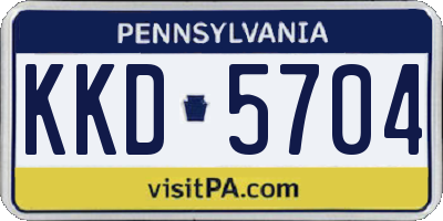 PA license plate KKD5704