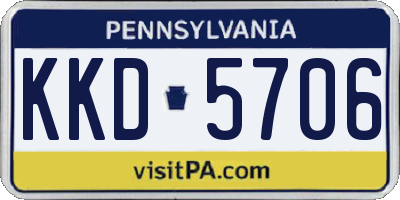 PA license plate KKD5706