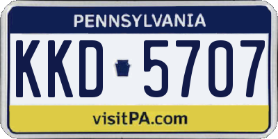 PA license plate KKD5707
