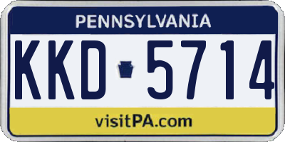 PA license plate KKD5714