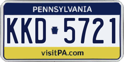 PA license plate KKD5721
