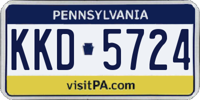 PA license plate KKD5724