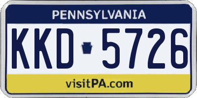 PA license plate KKD5726