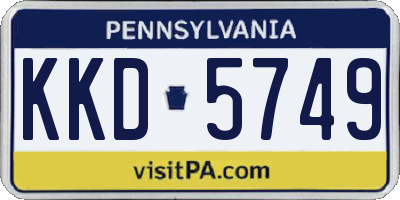 PA license plate KKD5749
