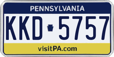 PA license plate KKD5757